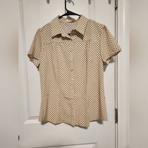 Belle Poque button up short sleeve blouse NWT size large